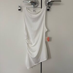 FP Movement White Ribbed Tank Top